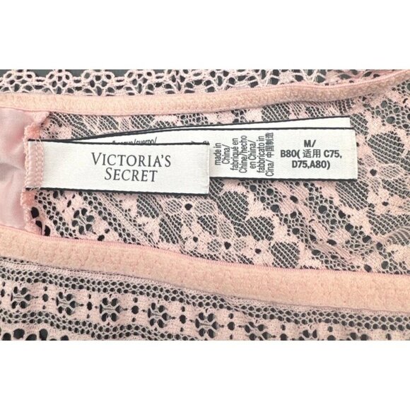 Victorias Secret Pink Womens Lace Bralette Bra Front Closure Adj Straps Size M - Picture 10 of 11